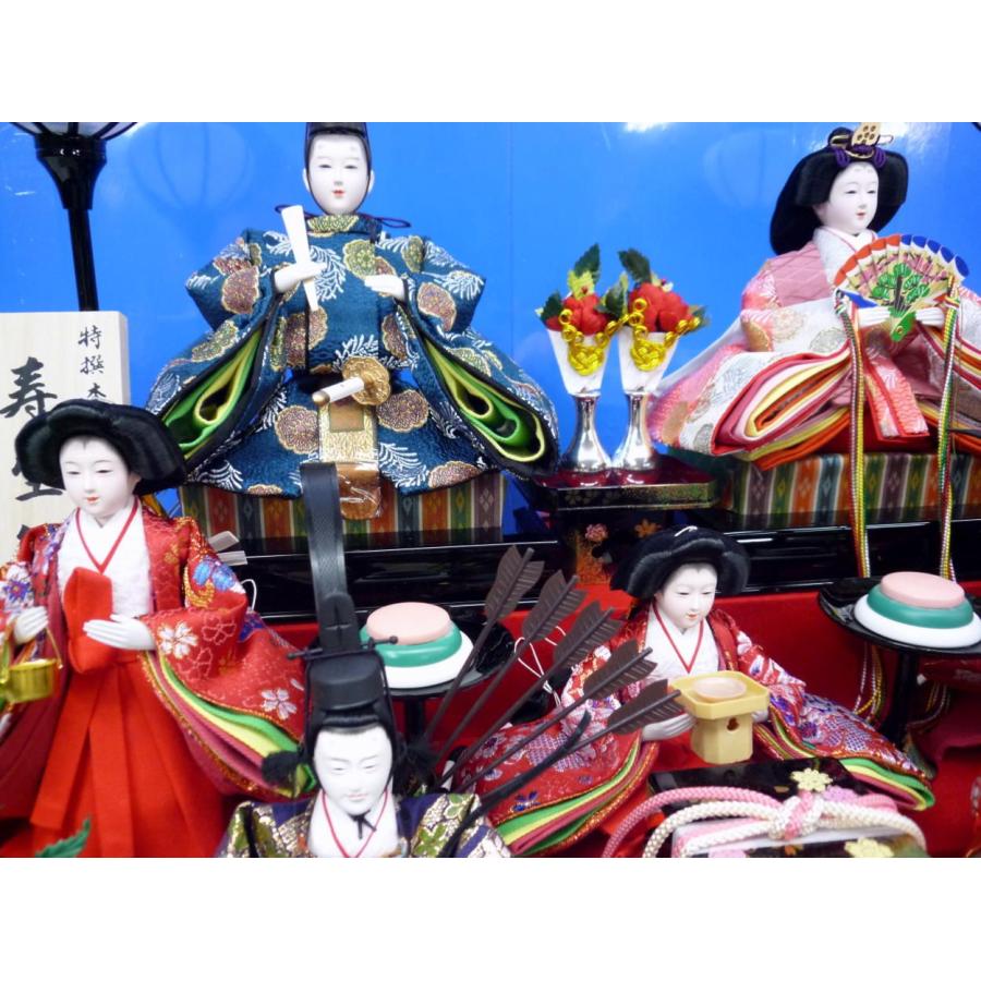 ケース入七人飾り67☆幅63x奥行39x高さ53cm☆三人官女と右大臣
