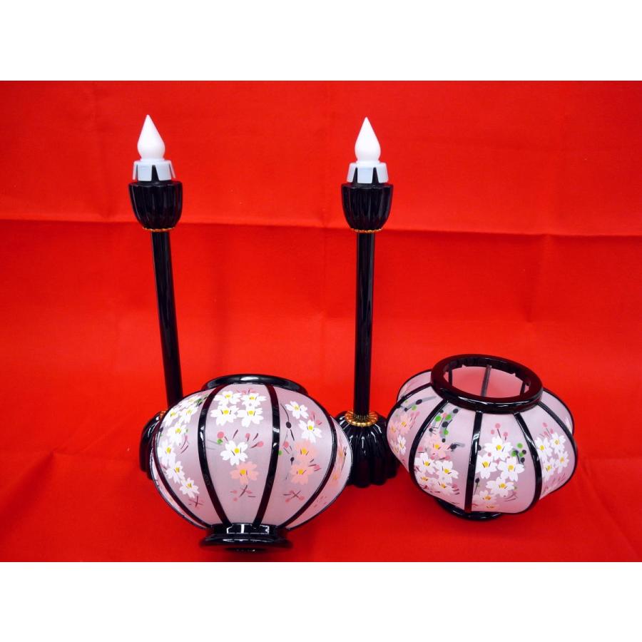 雛まつり☆ぼんぼり単品☆木製絹張雪洞コードレス京菊灯ピンク桜15号
