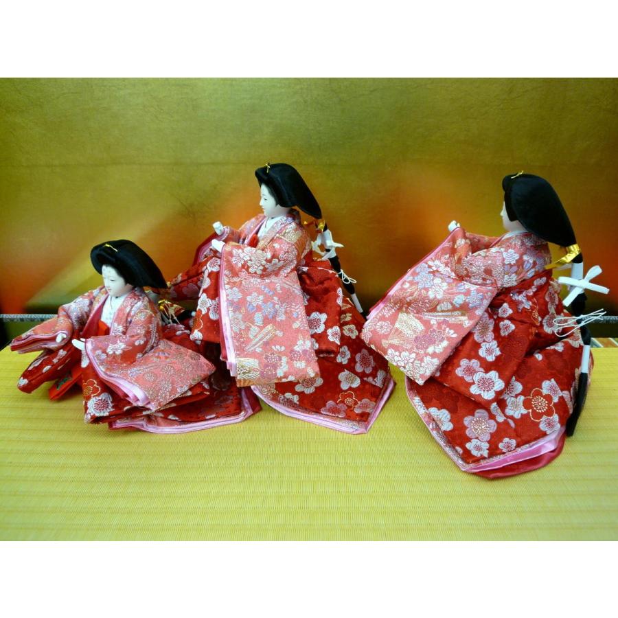 ひな人形3人官女単品☆中〜中の小サイズ☆小三五52(小道具付き