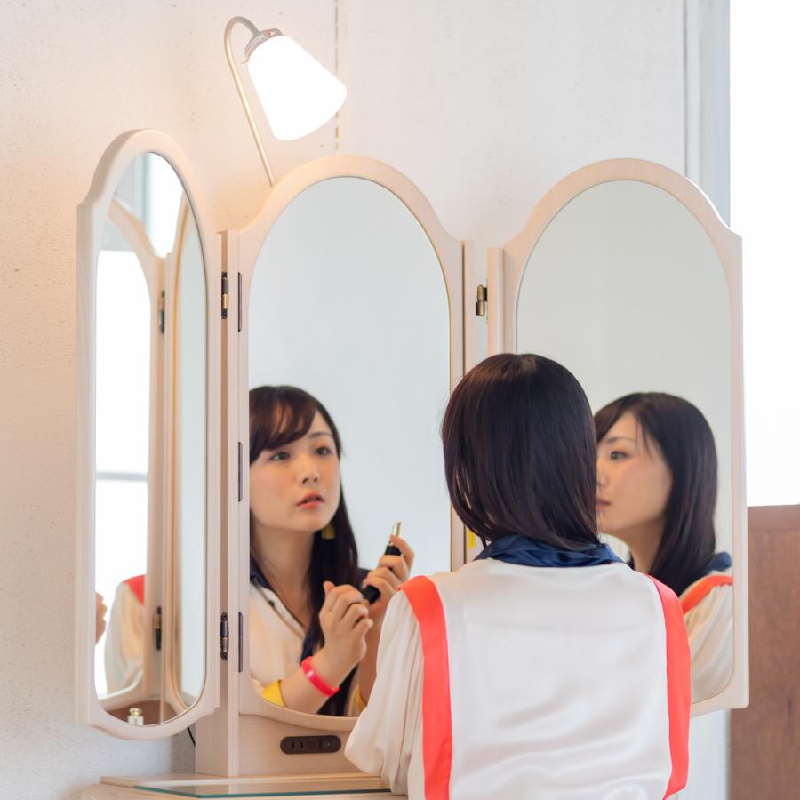 関本家具装芸 ドレッサー 本三面鏡ビーナス アンティークブラウン