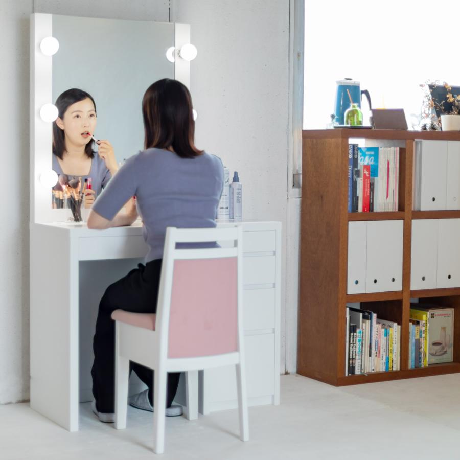 関本家具装芸 ミラー高さ20cmアップのドレッサー 一面鏡 リッツ LED