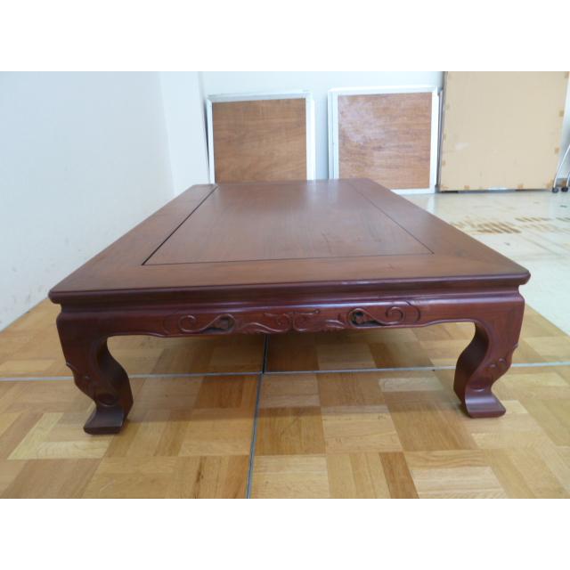 中古】座卓 杉本作 W1510×D910×H340mm 透かし彫り 机 座敷 和風 和室