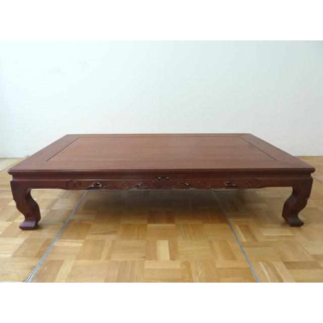 中古】座卓 杉本作 W1510×D910×H340mm 透かし彫り 机 座敷 和風 和室