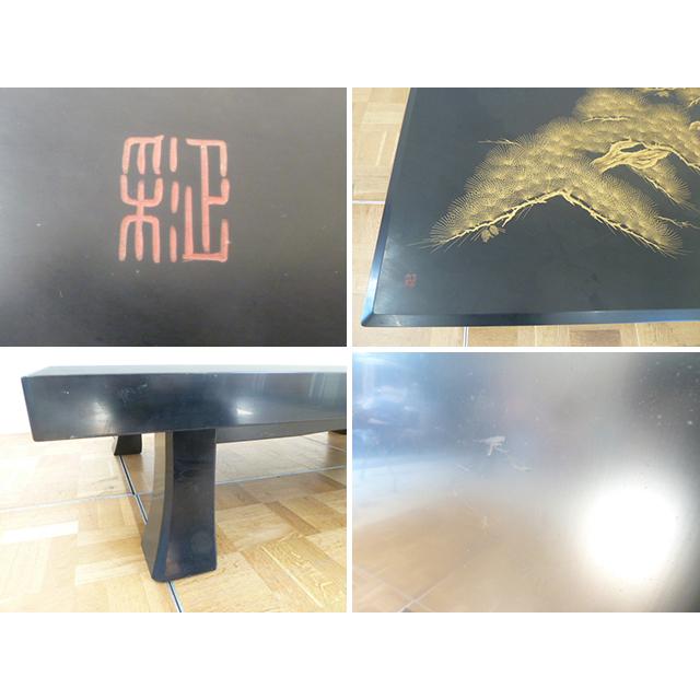 中古】輪島塗 座卓 テーブル 沈金 蒔絵 W1510×D900×H315mm 伝統工芸 漆