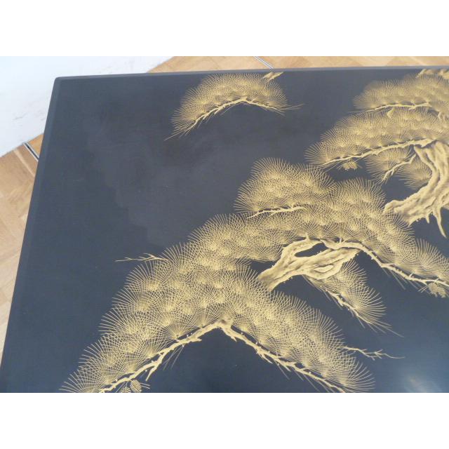 中古】輪島塗 座卓 テーブル 沈金 蒔絵 W1510×D900×H315mm 伝統工芸 漆