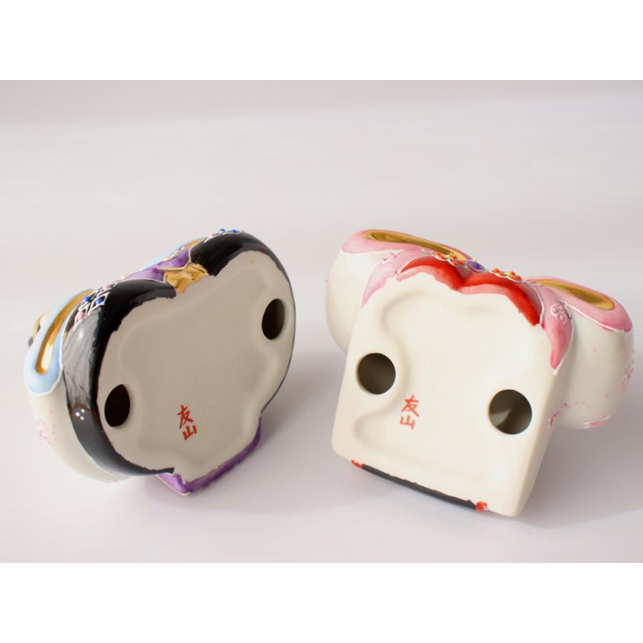 九谷焼 3号雛人形 花むらさき 親王飾り コンパクト おしゃれ 平飾り 二