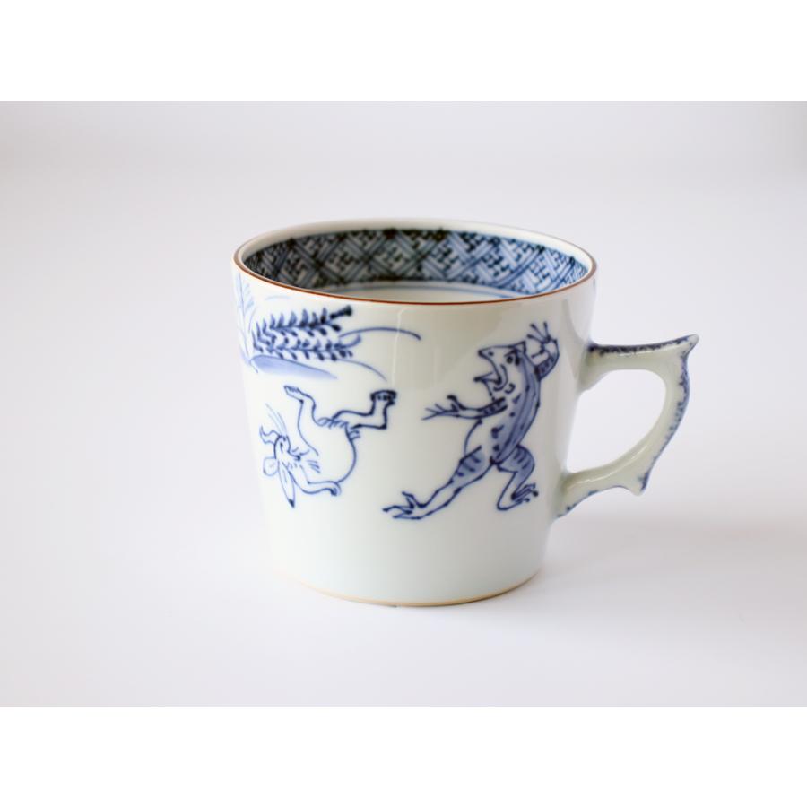 西川貞三郎商店 清水焼 マグカップ＆珈琲碗皿 セット 鳥獣戯画 京焼 染