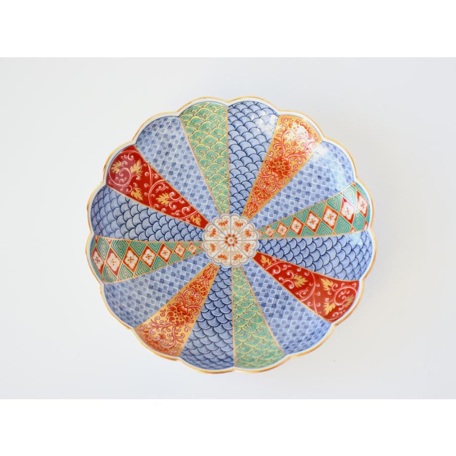 林九郎窯 古伊万里様式 菊割花地紋 プレート16cm 波佐見焼 5号 : 雑貨