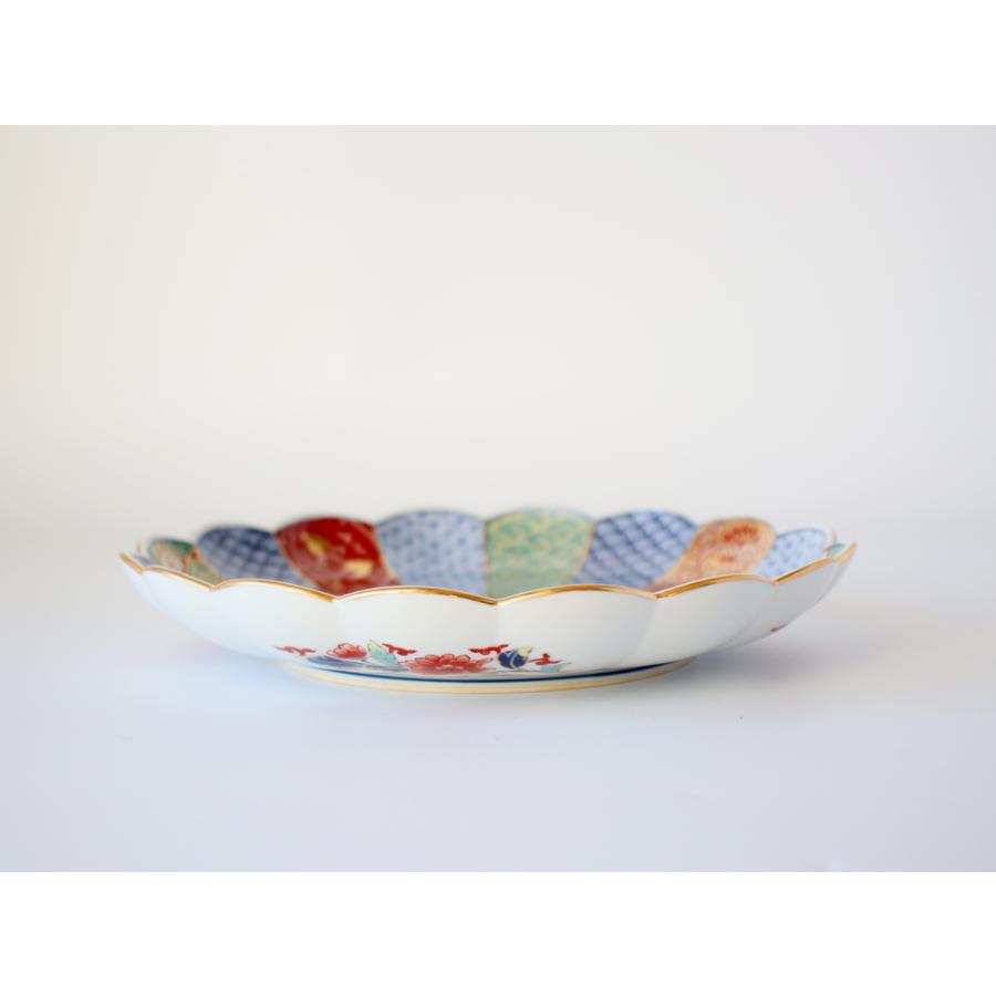 林九郎窯 古伊万里様式 菊割花地紋 プレート19cm 波佐見焼 6号 : 雑貨