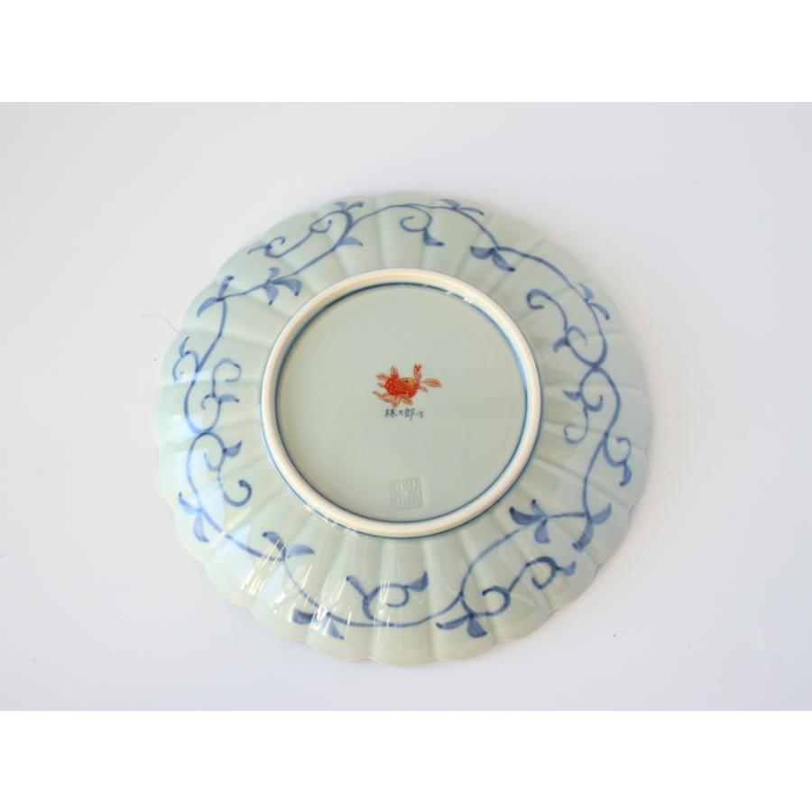 林九郎窯 古伊万里様式 琳派桜樹文 プレート15cm (緑) 波佐見焼 5号