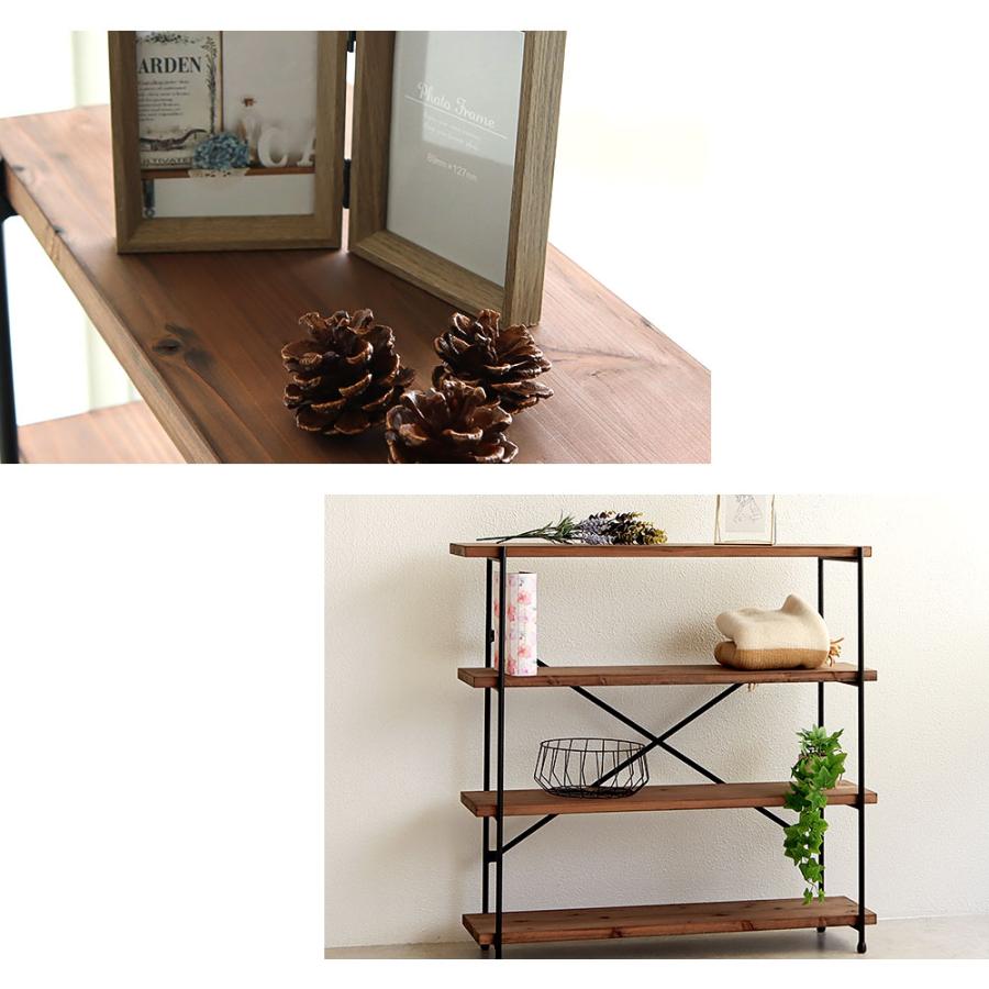 IKplus i-4 アイアンシェルフ 4段棚 アイアン&ウッド 棚 アイアン