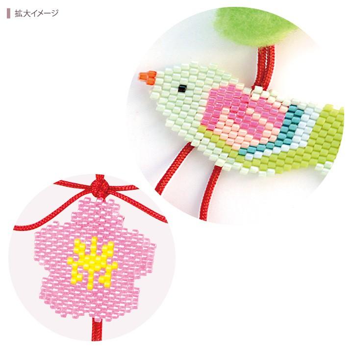 ビーズキット つるし雛キット 鶯・梅 BFK533｜ビーズ ステッチ