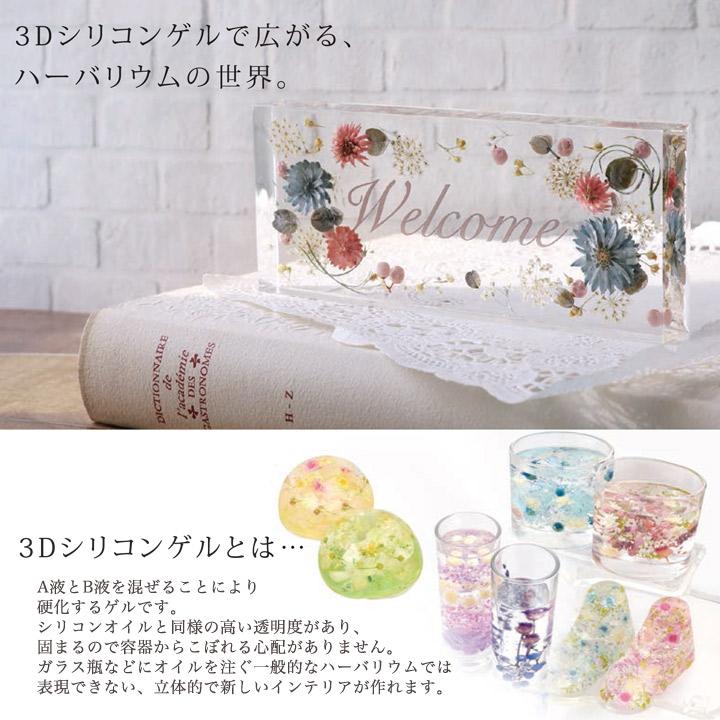 固まるハーバリウム ハードニング 3D シリコンゲル 1000ml （A液・B液