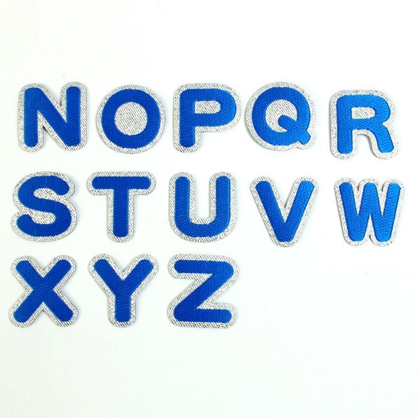 クラフトハートトーカイ 【ブルー】 お名前ワッペン【N〜Z】 アイロン