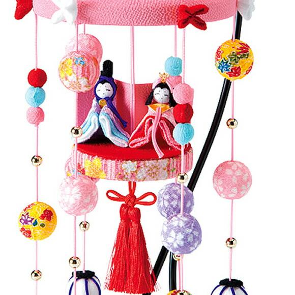 ちりめん細工 つるし雛 キット 福傘（ピンク）ハンガースタンド（つり