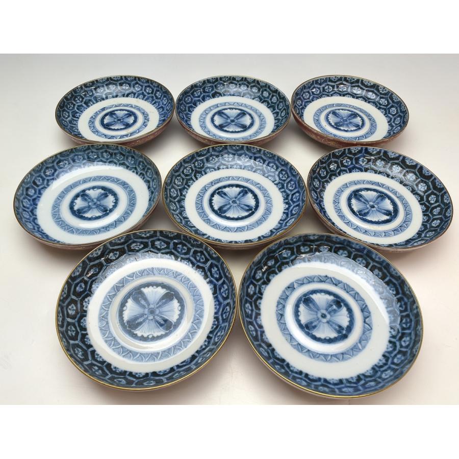 伊万里 染付 蓋付き茶碗 6客 飯碗 梅 レトロ アンティーク 冬 春