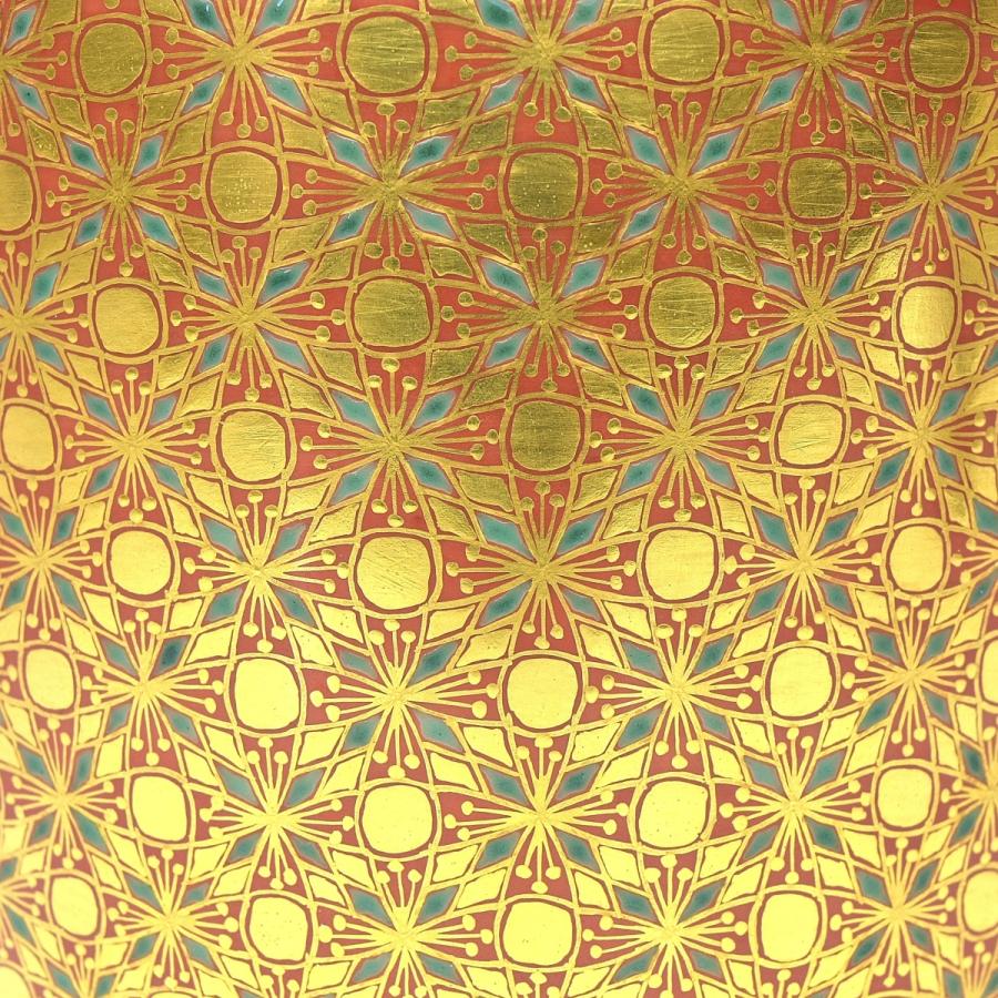 趣楽】 希少 四代 上出喜山 最上手作品 金襴手五彩小紋文様香炉 共箱