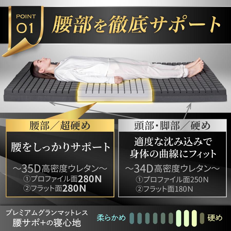 GOKUMIN ゴクミン 三つ折りマットレス 腰サポート 腰部強化 厚さ10cm