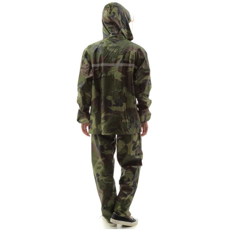 カッパ 上下セット 迷彩 男女兼用 耐水圧20000mm以上 M-XXXL メッシュ