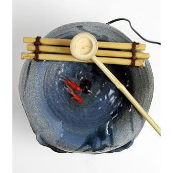 信楽焼 つくばい 清涼 水音の電動ツクバイ 循環式 陶器 蹲 水琴窟 す