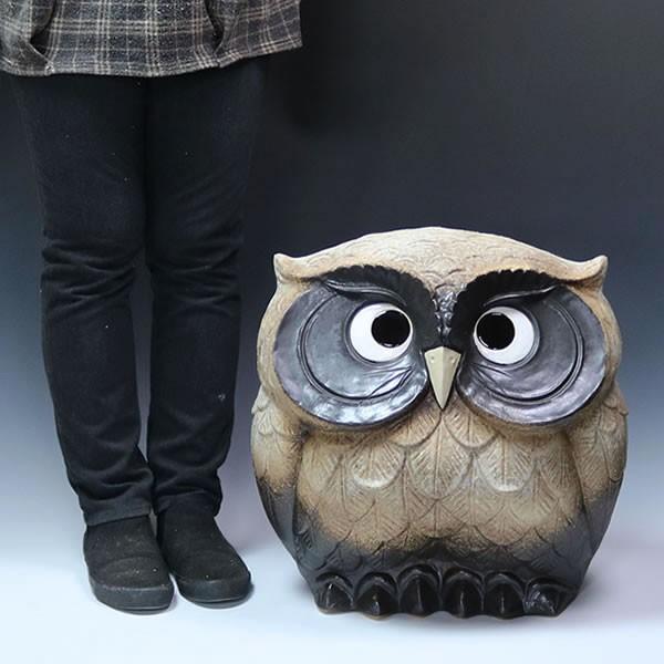 信楽焼 ふくろう 陶器 フクロウ 置物 かわいい おしゃれ ギフト 玄関