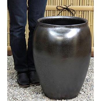 大壺 傘立て 花入れ 陶器 大型 おしゃれ 信楽焼 傘入れ 花瓶 モダン 黒