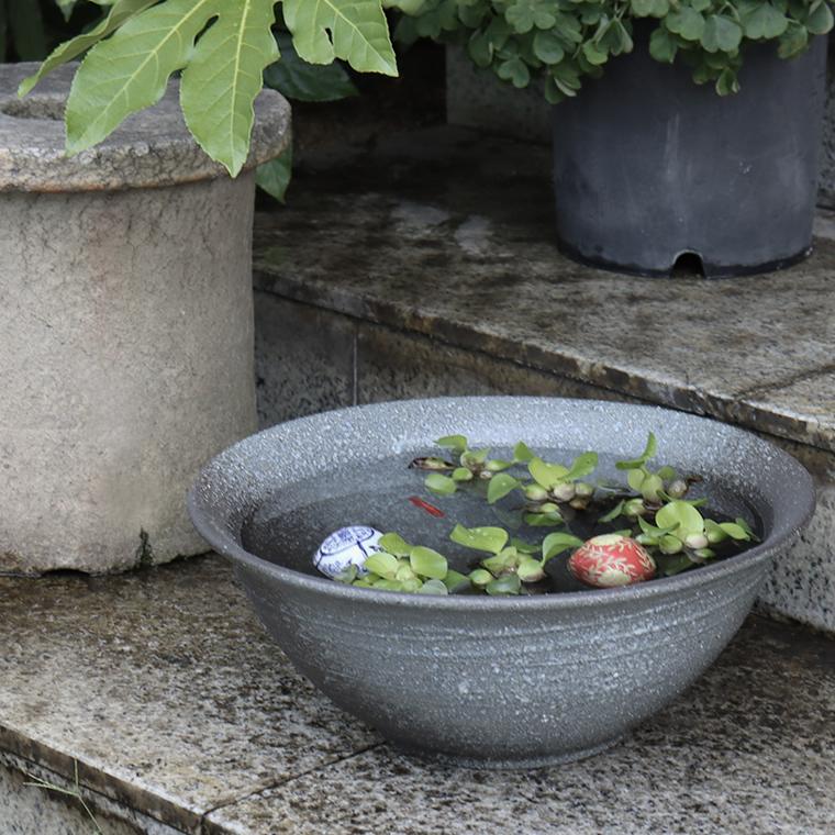 信楽焼 メダカ鉢 おしゃれ 水鉢 睡蓮鉢 陶器 めだか 鉢 金魚鉢 青