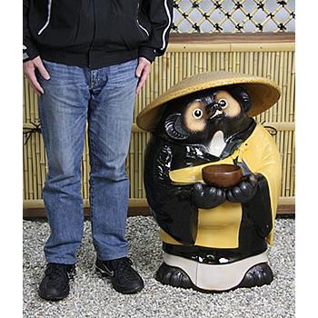 信楽焼 お坊さん狸特大(鉄鉢) 和尚 合掌 たぬき タヌキ 開運 縁起物