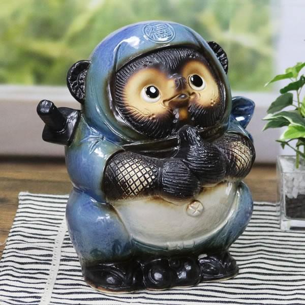 信楽焼 忍者たぬき ミニ 狸 たぬき タヌキ ニンジャ にんじゃ 陶器