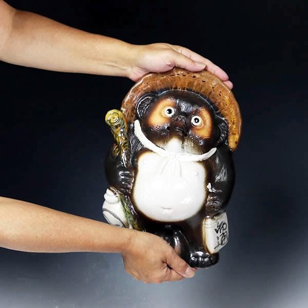 信楽焼 10号福ひねり狸 たぬき タヌキ 狸 開運 縁起物 可愛い 陶器