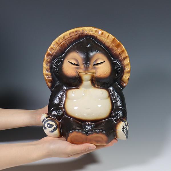 信楽焼 ビリケン狸(黒) BIRIKENN ビリケン様 たぬき タヌキ 狸 開運
