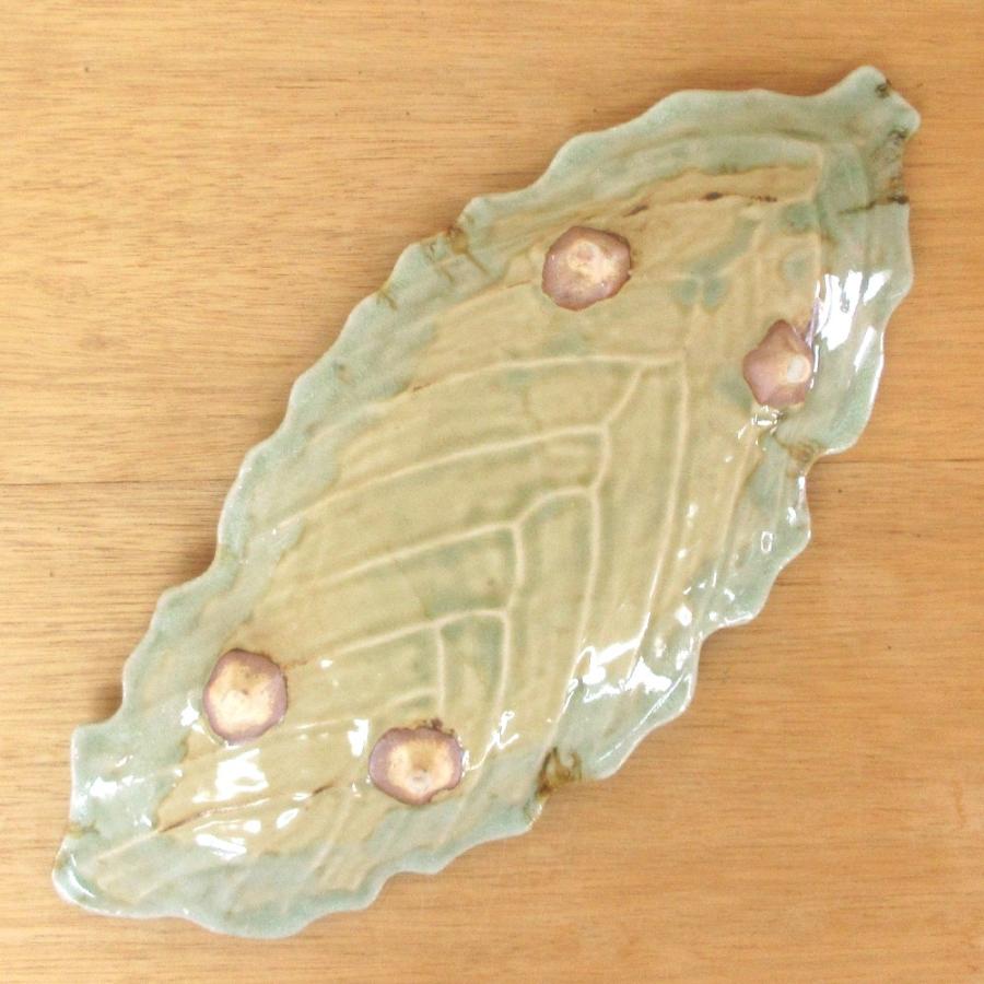 皿 大皿 長皿13号 41cm 木の葉皿 砂ビードロ おしゃれ 和食器 業務用