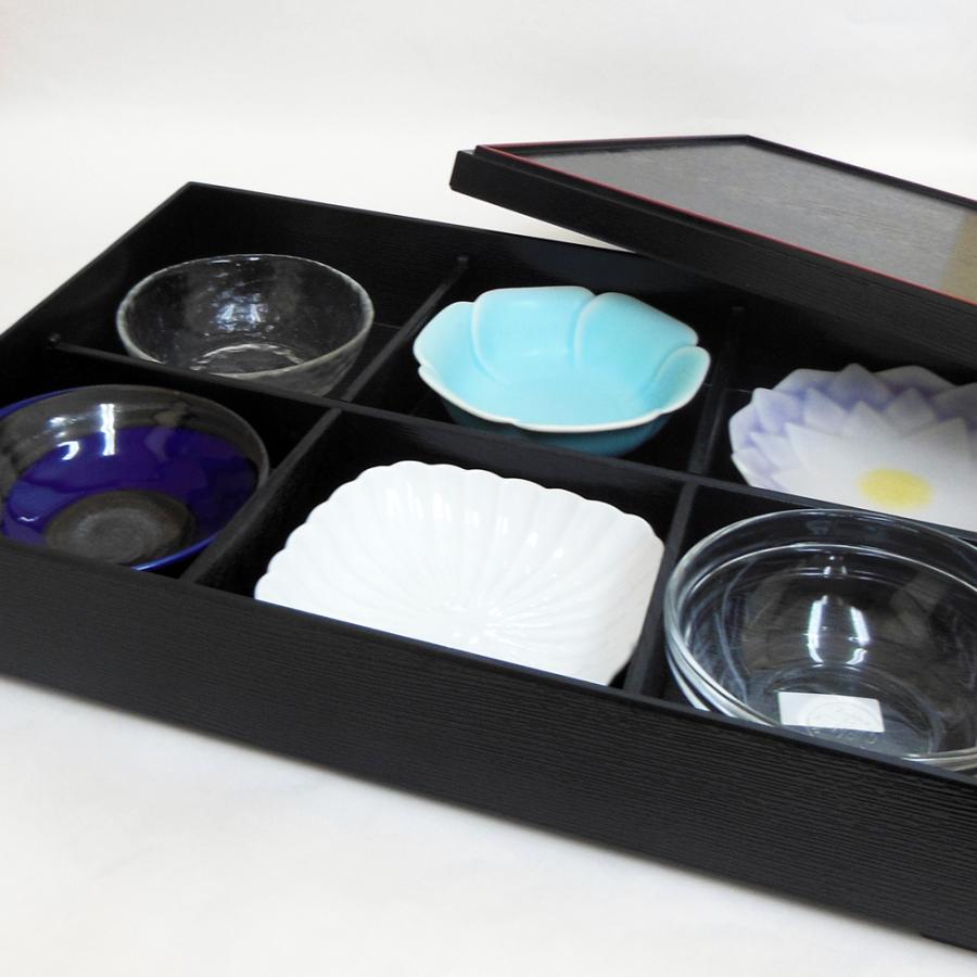 松花堂弁当箱 風 6つ仕切り箱 小鉢6個セット おしゃれ 業務用 和食器