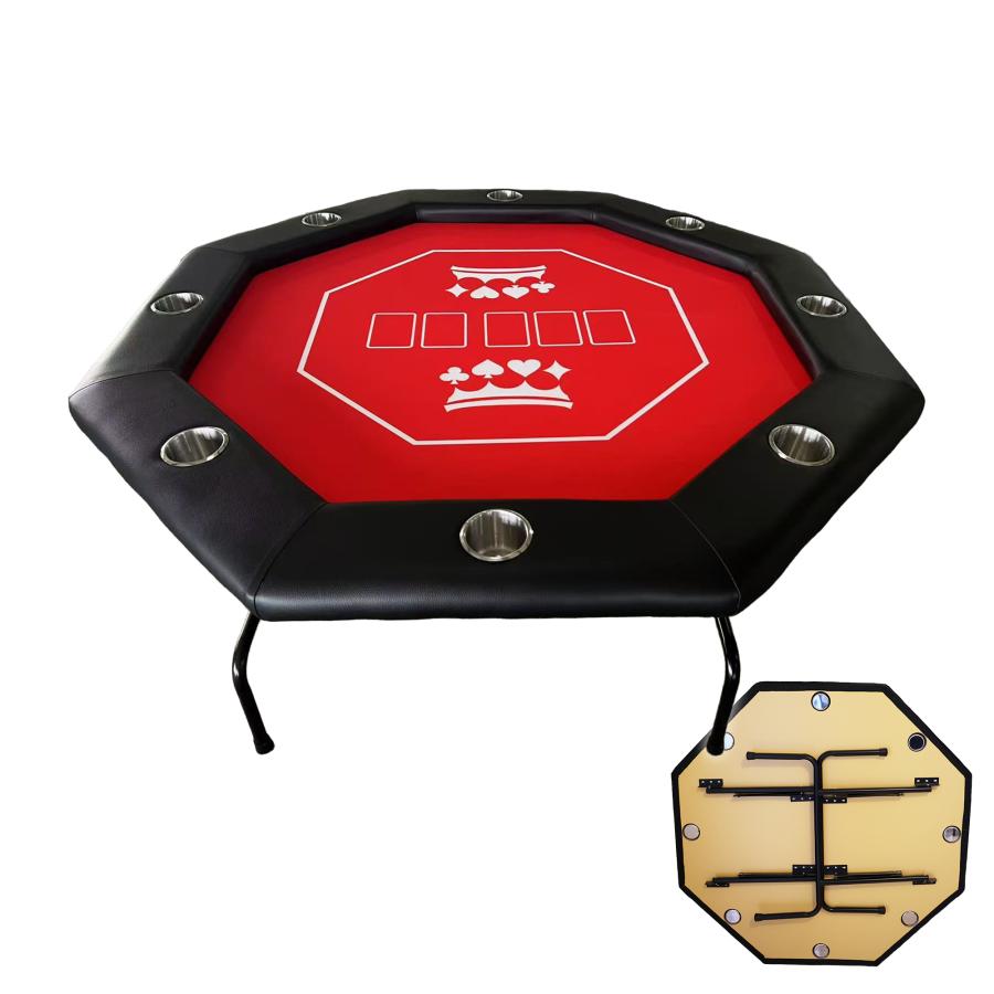 P2倍!】 TiltPlay ポーカーテーブル 八角形 折りたたみ 8人対応 家庭用