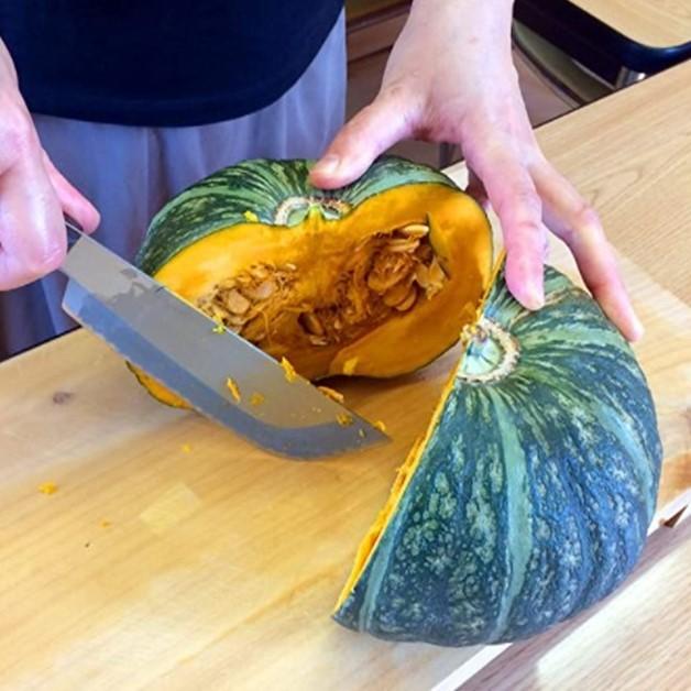 江戸菊水 かぼちゃ切包丁 150mm ステン特殊鋼割込 ローズ柄 楽々