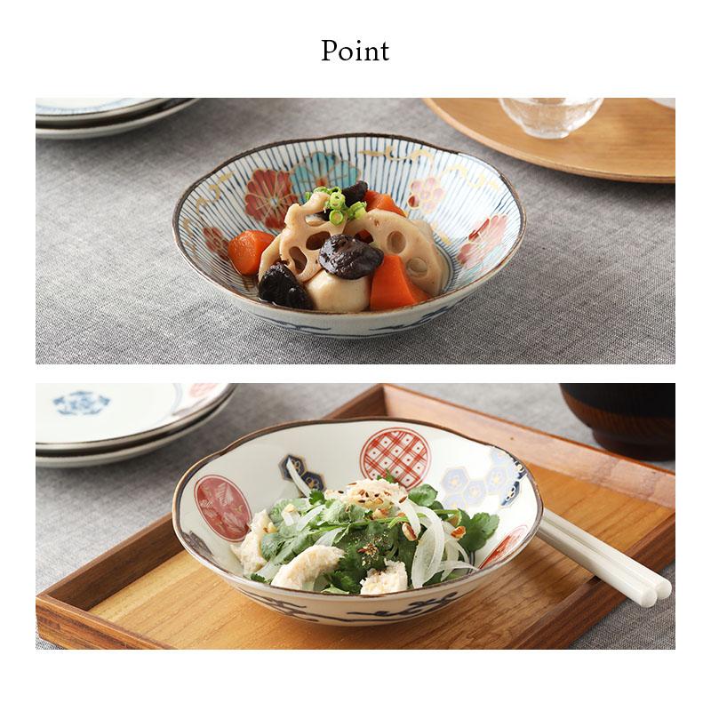 中鉢 16cm 染錦古伊万里 和柄 伝統模様 おしゃれ レトロ ボウル 鉢 お