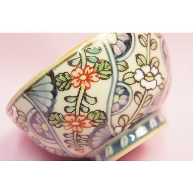 六代 佐藤走波 染錦椿草花文 湯呑み揃 : 食器のみつはた - 通販