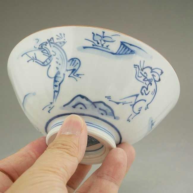 京焼 清水焼 高山寺 鳥獣戯画ご飯茶碗 壹楽 大 : 松韻堂 Yahoo!店