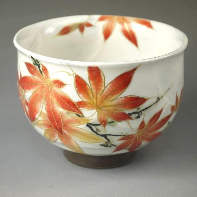 京焼 清水焼 四季彩五草花お茶呑茶碗 陶あん 紅葉単品 : 松韻堂 Yahoo