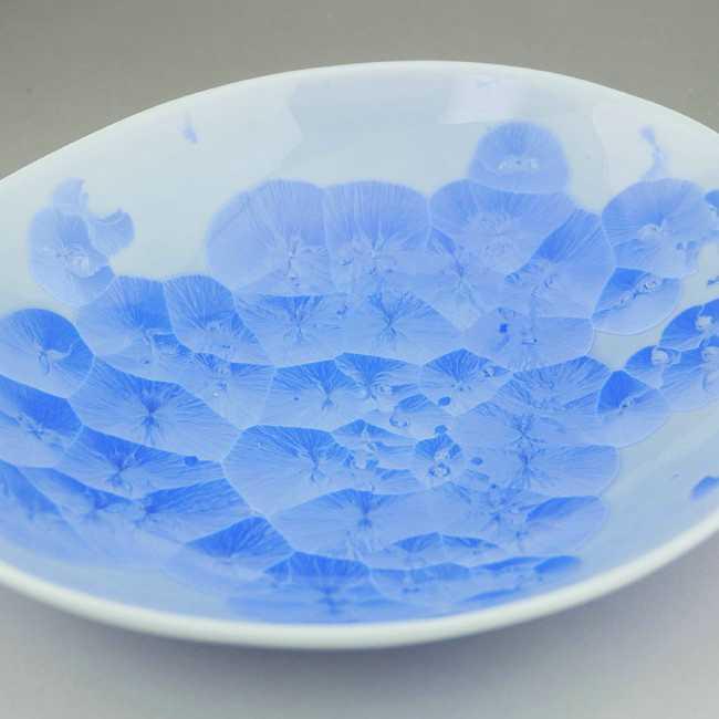 京焼 清水焼 花結晶楕円鉢 青 陶あん 中 : 松韻堂 Yahoo!店 - 通販