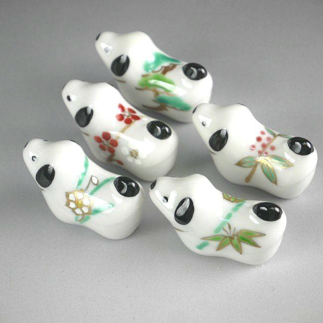 京焼 清水焼 干支戌迎春草花箸置きセット 紫泉 : 松韻堂 Yahoo!店