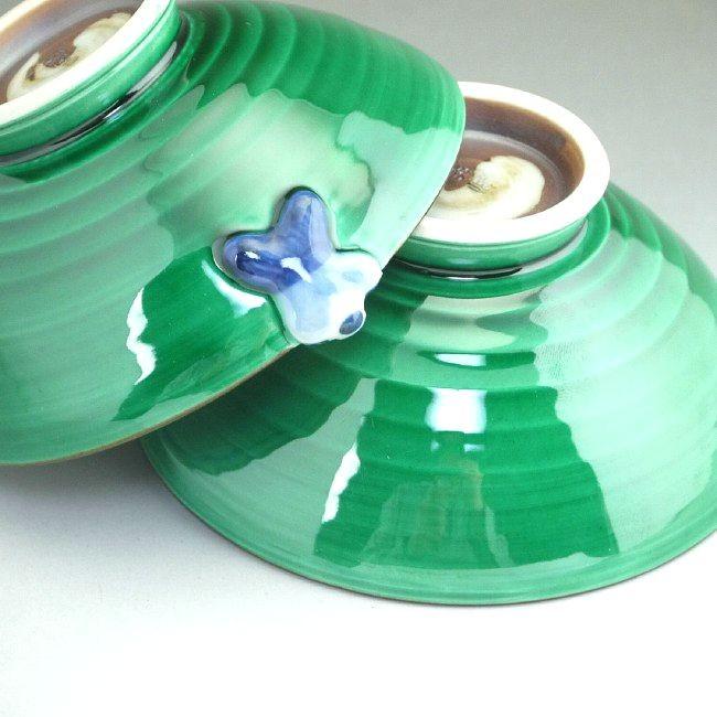 京焼 清水焼 青交趾一閑人夫婦茶碗 昇峰 : 松韻堂 Yahoo!店 - 通販