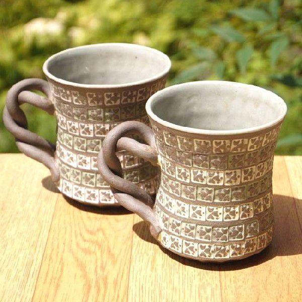 京焼 清水焼 花紋三島ペアマグカップ : 松韻堂 Yahoo!店 - 通販