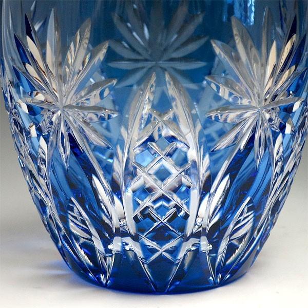 江戸切子 カガミクリスタル ロックグラス 矢来重に星 紋 : お値打ち