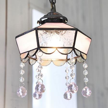 照明器具 レトロ 中華 和風 ペンダントライト ステンドグラス ガラス