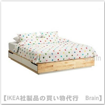 イケア（IKEA） MANDAL ベッドフレーム 収納/すのこ付き140x200 cm