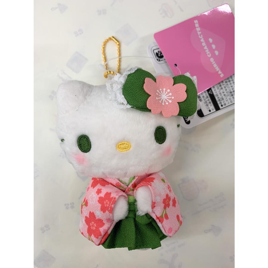 抹茶キティ 和柄 キーチェーンぬいぐるみマスコット : 北海道