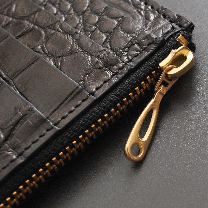 極薄財布 薄い 長財布 ロングウォレット クロコダイルレザー メンズ