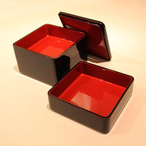 重箱 3段 木製 漆塗り 溜内朱 6.5寸 日本製 越前漆器 越前塗り 三段