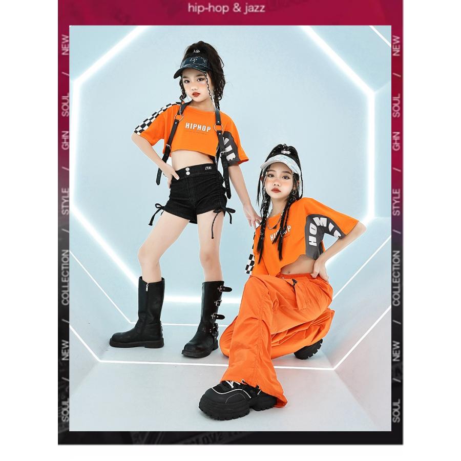 キッズダンス衣装 セットアップ ガールズ ヒップホップ 衣装 K-POP